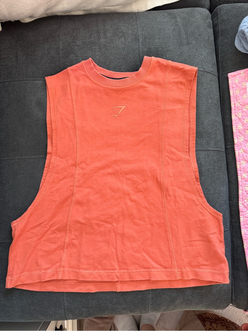 Gymshark Coral Muscle Tank Top - Orange
